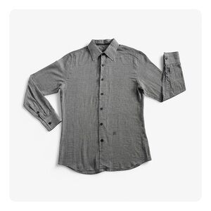 ★ Vintage Givenchy Men’s 100% Cotton Button Up - Gray ★